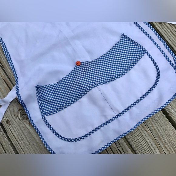 Vintage Craft Paint Cashier Smock Free Waist Pocket Pinafore Apron Craft Show - Picture 3 of 9